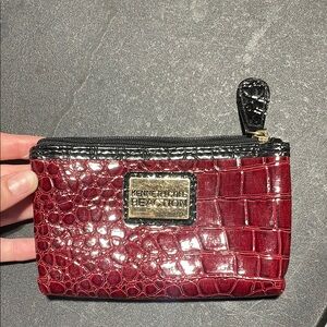 Kenneth Cole Reaction Burgundy Croc-Embossed Wristlet